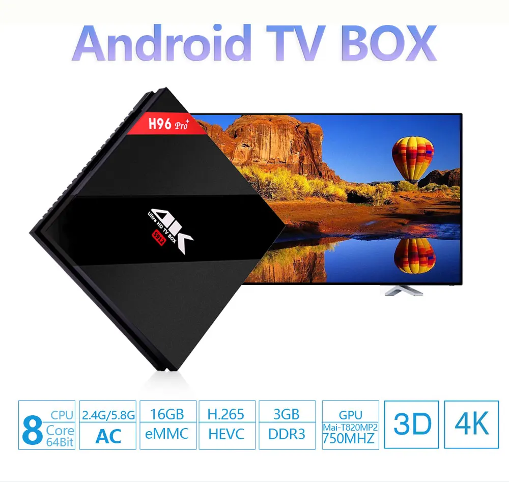 H96 Pro Plus Amlogic S912 Android ТВ приставка 2 ГБ/3 Гб 16 Гб Восьмиядерный 2,4 г/5 ГГц wifi 4 к смарт-приставка IP ТВ Медиаплеер