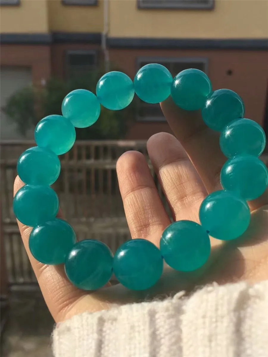

12mm 100% Natural Mozambique Ice Amazonite Gems Bracelets For Women Green Crystal Round Bead Bracelets Drop Shipping