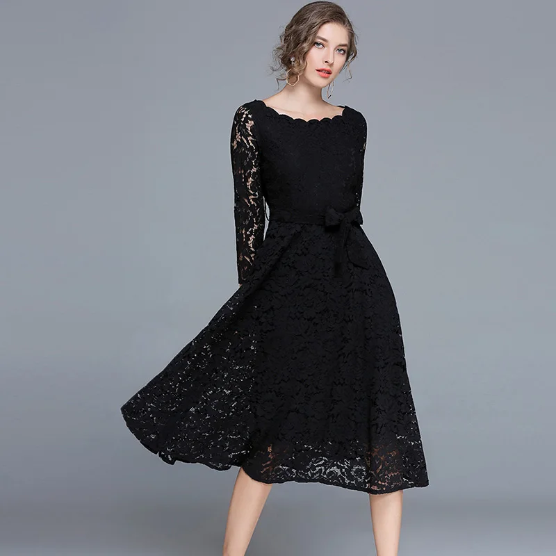 Bonnie Thea женское элегантное белое кружевное длинное платье Осенние Женские