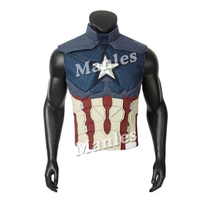 Vest Only Мстители 4 эндшпиль костюм Капитан Америка Стивен Роджерс косплей комбинезон супергерой Взрослый Хэллоуин наряд индивидуальный заказ - Цвет: Vest Only
