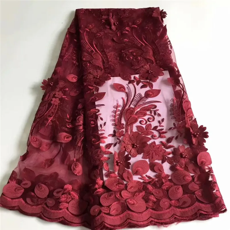 5 ярдов/партия fashionnigeran французский бусины/небесно голубой африканский кружево