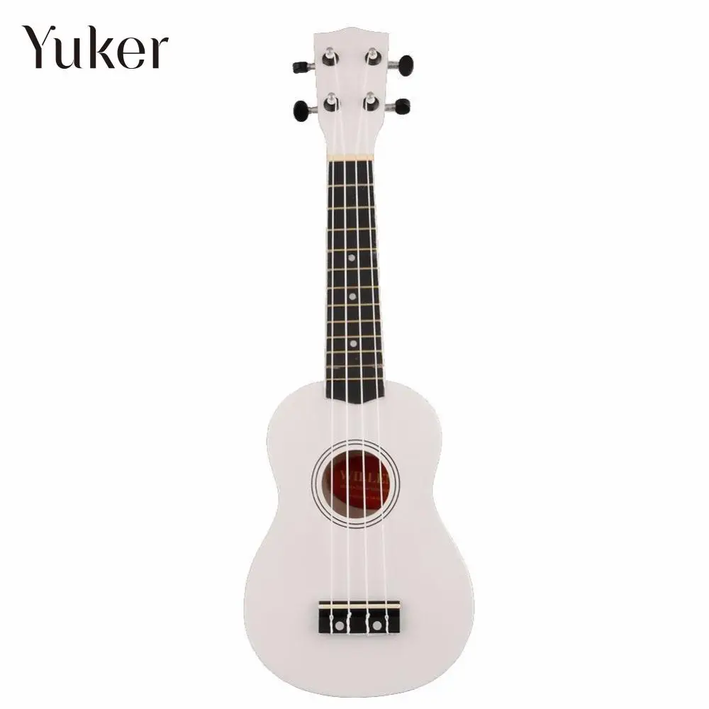 Yuker 21 дюймов Uke Ukelele Mahalo White 4 струнные художественные подарки сопрано музыкальный