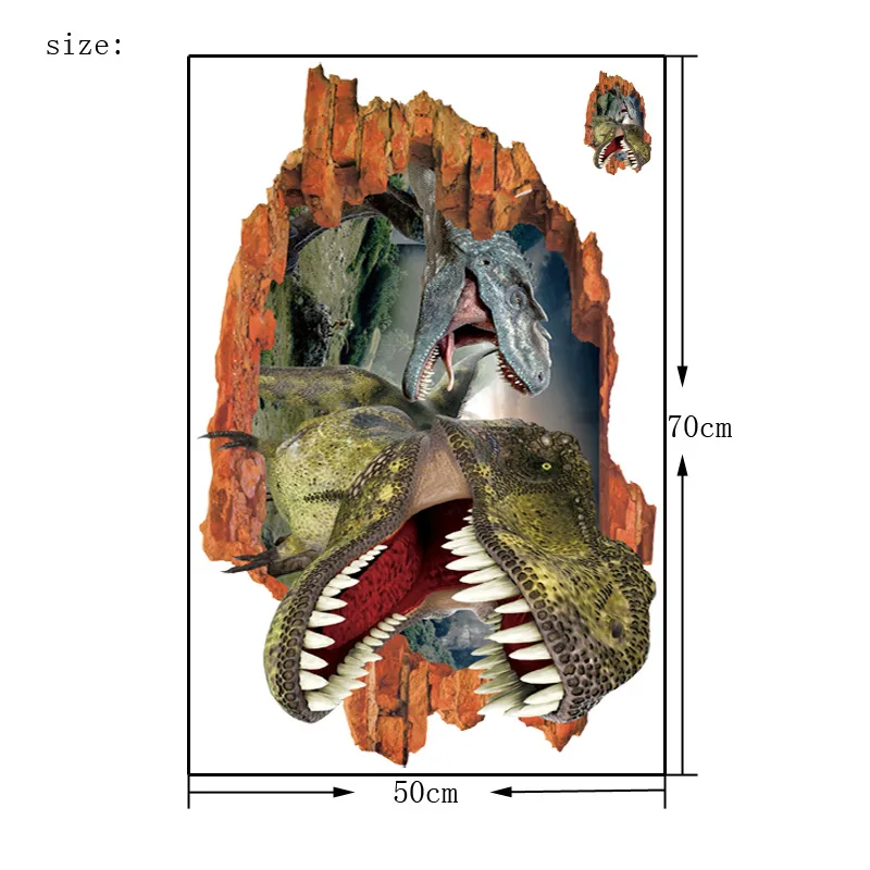 Я иду 3D можно удалить декоративные Наклейки на стену Зеленый Динозавр оптовая