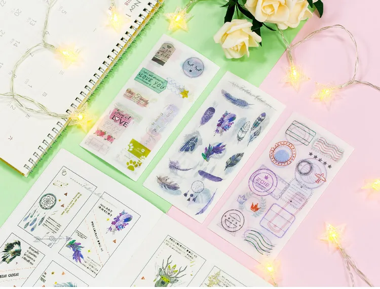 6 шт творческие Kawaii бабочка суккулентные растения липкий Бумага милые декоративные наклейки для дневник, фотоальбом Скрапбукинг студент