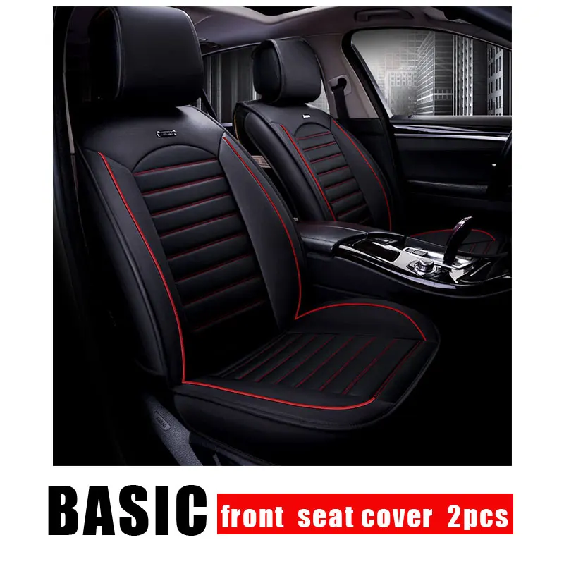 front 2pcs b Универсальные автомобильные чехлы из искусственной кожи для Ford Mondeo Focus 2 3 Kuga Fiesta Edge Explorer Fiesta Fusion автомобильные аксессуары для стайлинга - Название цвета: front 2pcs b