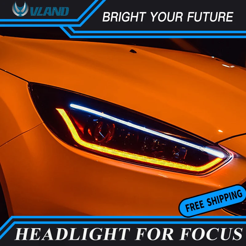 Новый стиль автомобиля спереди светильник для Ford Focus 2015 2016 2017 2018 светодиодный