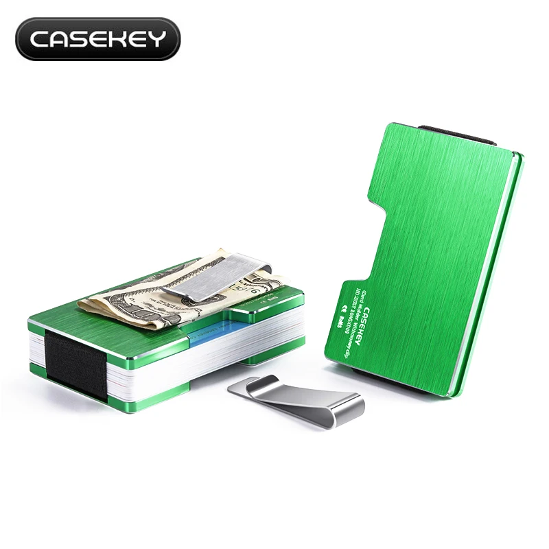 Casekey металлик большой емкости 36 держатель для карт леди портмоне с функцией RFID мужские алюминиевые кошельки с металлическим зажимом для денег