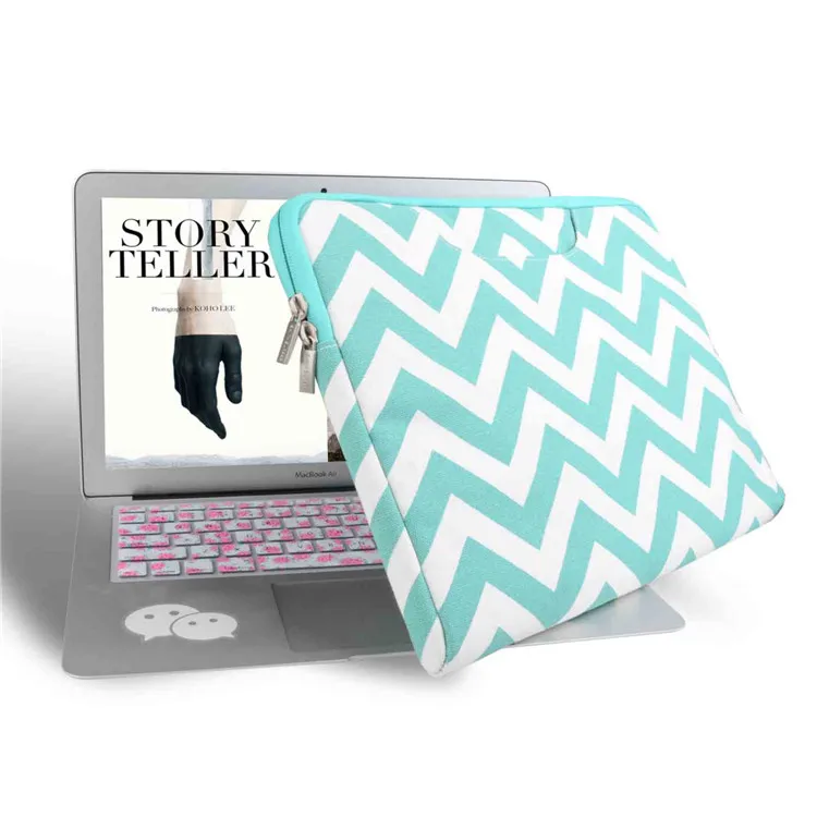 light Green wave Canvas Laptop Sleeve Case for macbook air 13 pro retina 13 pro 13 laptop handBag for 13.3inch Tablet computer