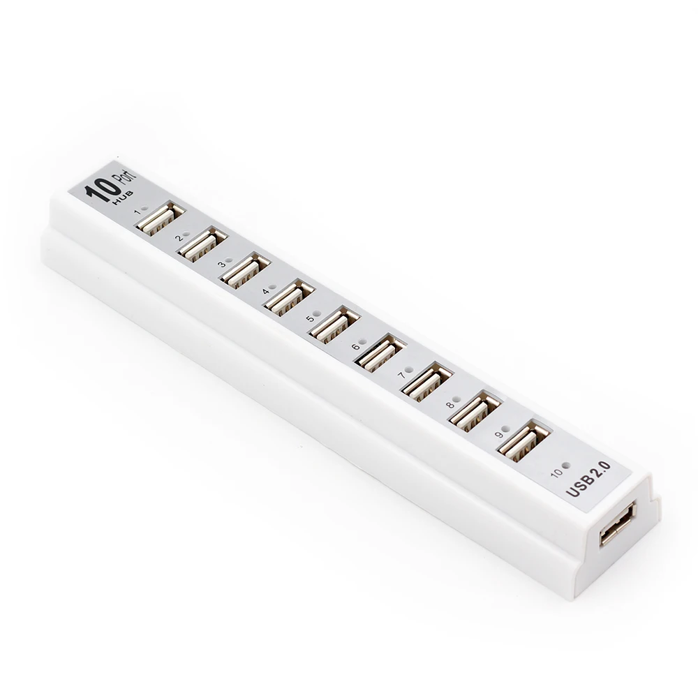 GOOJODOQ 10 портов USB 2,0 хабы с питанием от сети переменного тока для компьютера, периферийные устройства, адаптер питания для портативного компьютера, ноутбука, ноутбука