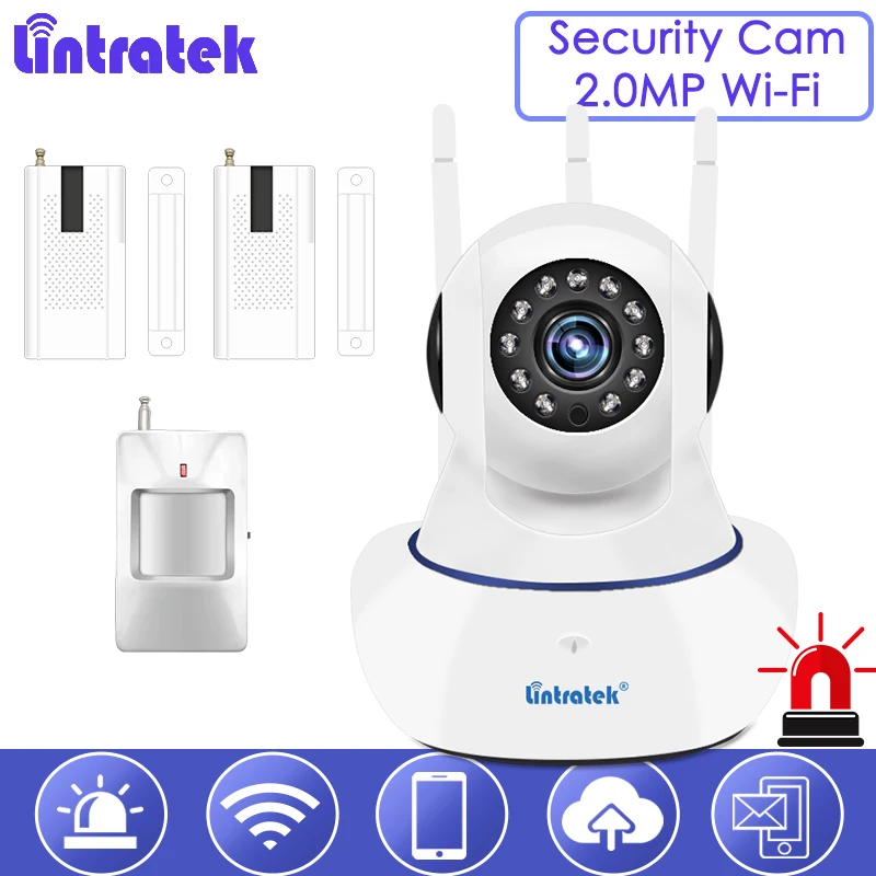 Lintratek 2MP Wi-Fi IPCamera Беспроводной полный комплект дома cam 1080 P видеонаблюдения Мини