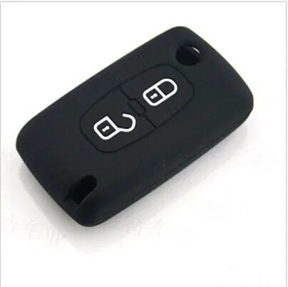 

New Black Silicone Case Bag Cover for 107 207 307 308 407 408 Key Fob 2 Buttons Car-styling car-covers