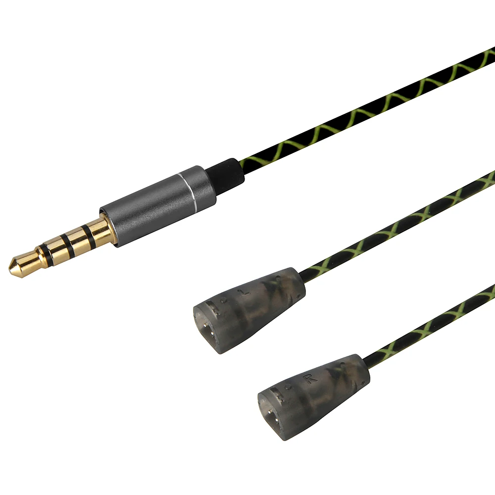 Зеленый аудиокабель OFC с дистанционным микрофоном для наушников sennheiser IE8 IE80 IE8I IE80S
