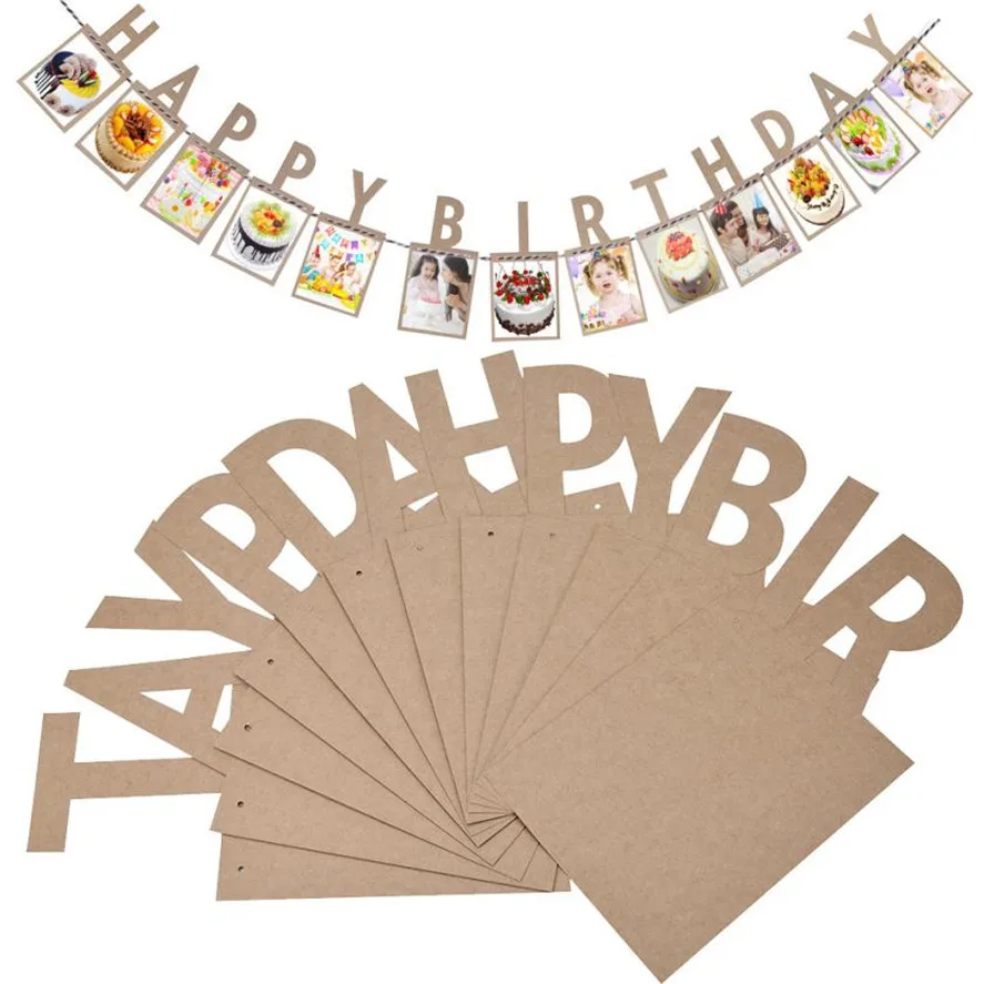 Новый 1 комплект креативная фоторамка с днем рождения бумаги настенный