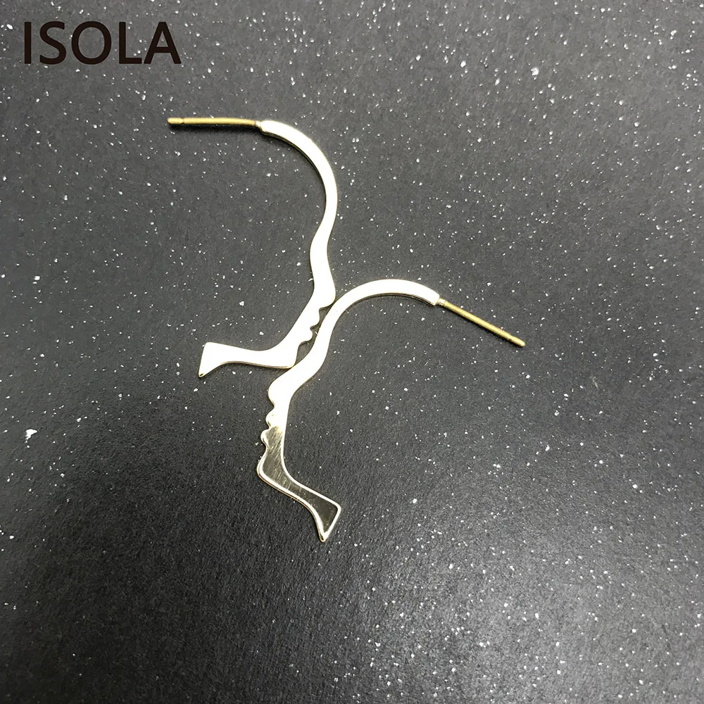ISOLA Mini Face Shape High Quality Cooper Lineament Attractive Statement Drop Earrings Gift For Woman Jewelry | Украшения и