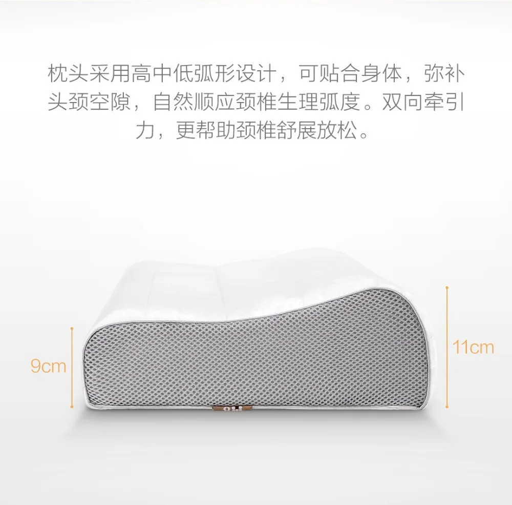 xiaomi mijia 8H латексная Изогнутая подушка для шеи Молодежная версия 50x33x9/11cm8 супер мягкая Антибактериальная подушка для шеи умный дом