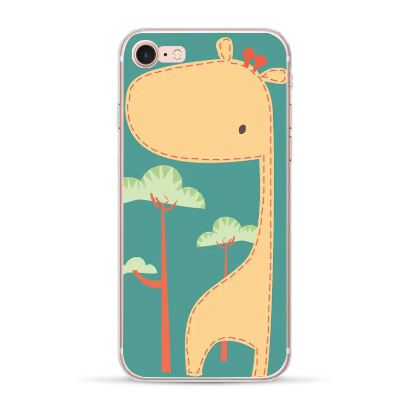 Fashion For Apple iPhone 5 5S SE 6 6S 7 8 Plus X Animal Giraffe Monkey Soft TPU Silicone Clear Phone Case Cover Coque Shell |