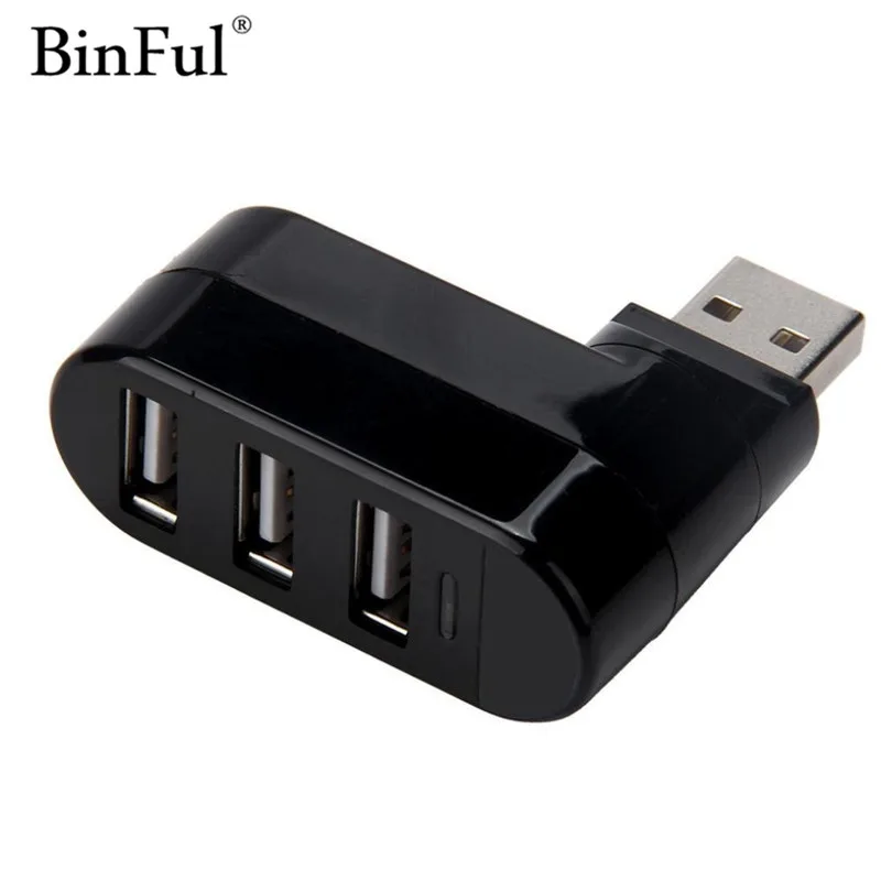 BinFul, Лучшая цена, высокоскоростной концентратор с 3 портами, USB 2,0, Мини Вращающийся usb-кабель, разветвитель, концентраторы и адаптеры для ПК, ноутбука