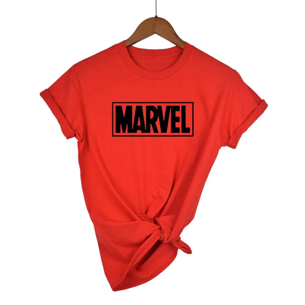 Модная женская футболка с коротким рукавом Marvel принтом черной Пантеры круглым