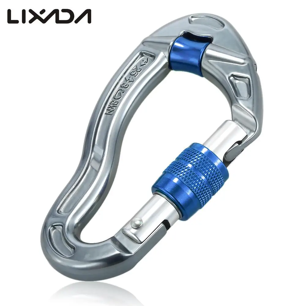 Lixada безопасная пряжка с замком d образное крюк кольцо 25KN Бесплатный карабин
