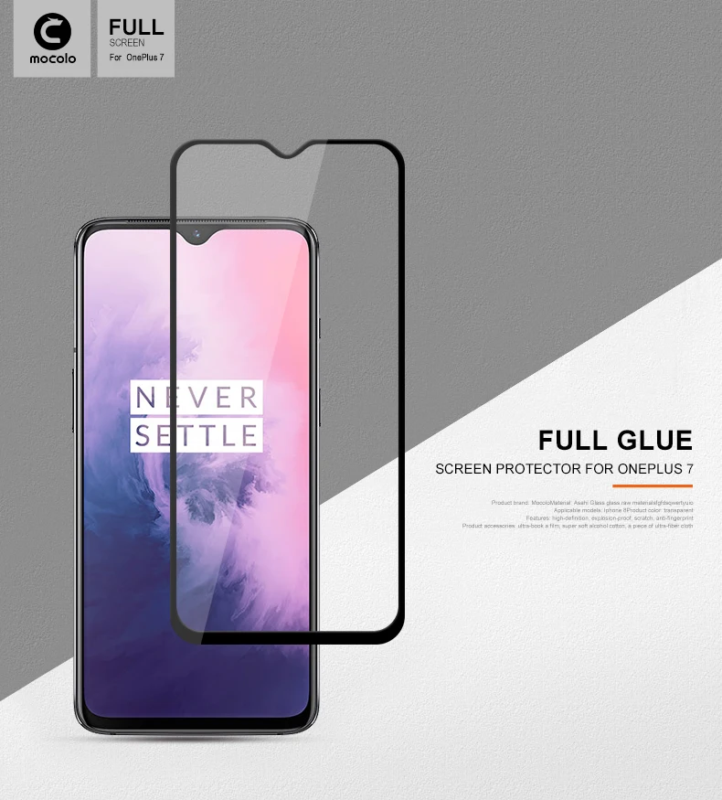 Mocolo 3D вогнутый премиум стекло oneplus 7 7PRO полное покрытие протектор экрана Закаленное стекло пленка oneplus 7 pro 6 6 T 5 5 T 3 3T 1+ 7 6