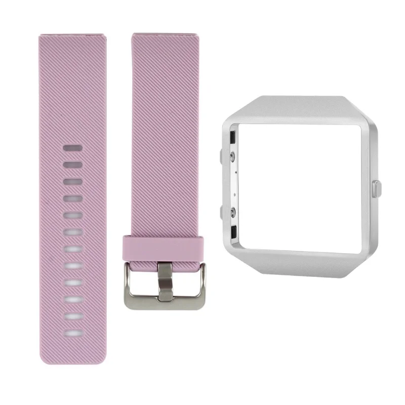 Light Purple Bemorcabo для Fitbit Blaze Band, силиконовый браслет, сменный ремешок с новой серебристой рамкой для Fitbit Blaze, умные фитнес-часы - Цвет ремешка: Light Purple