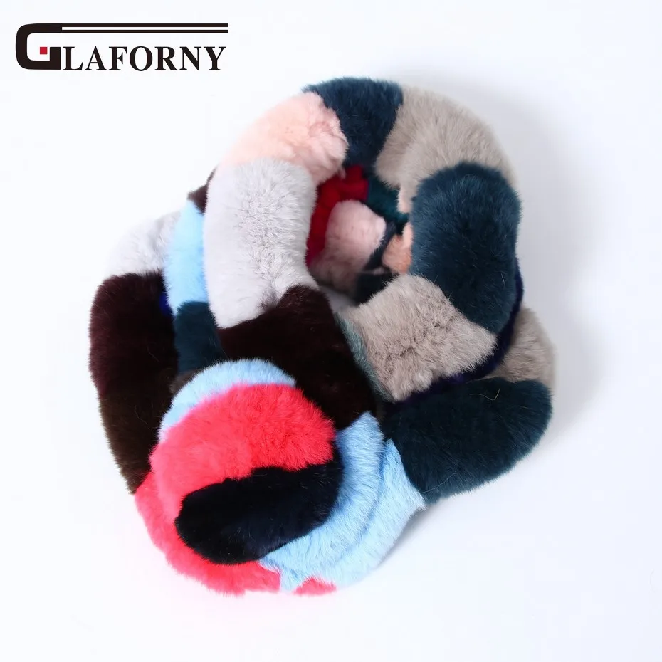 Glaforny 2018 новый стиль женские зимние теплые меховые шарфы Модные Рекс кроличьи