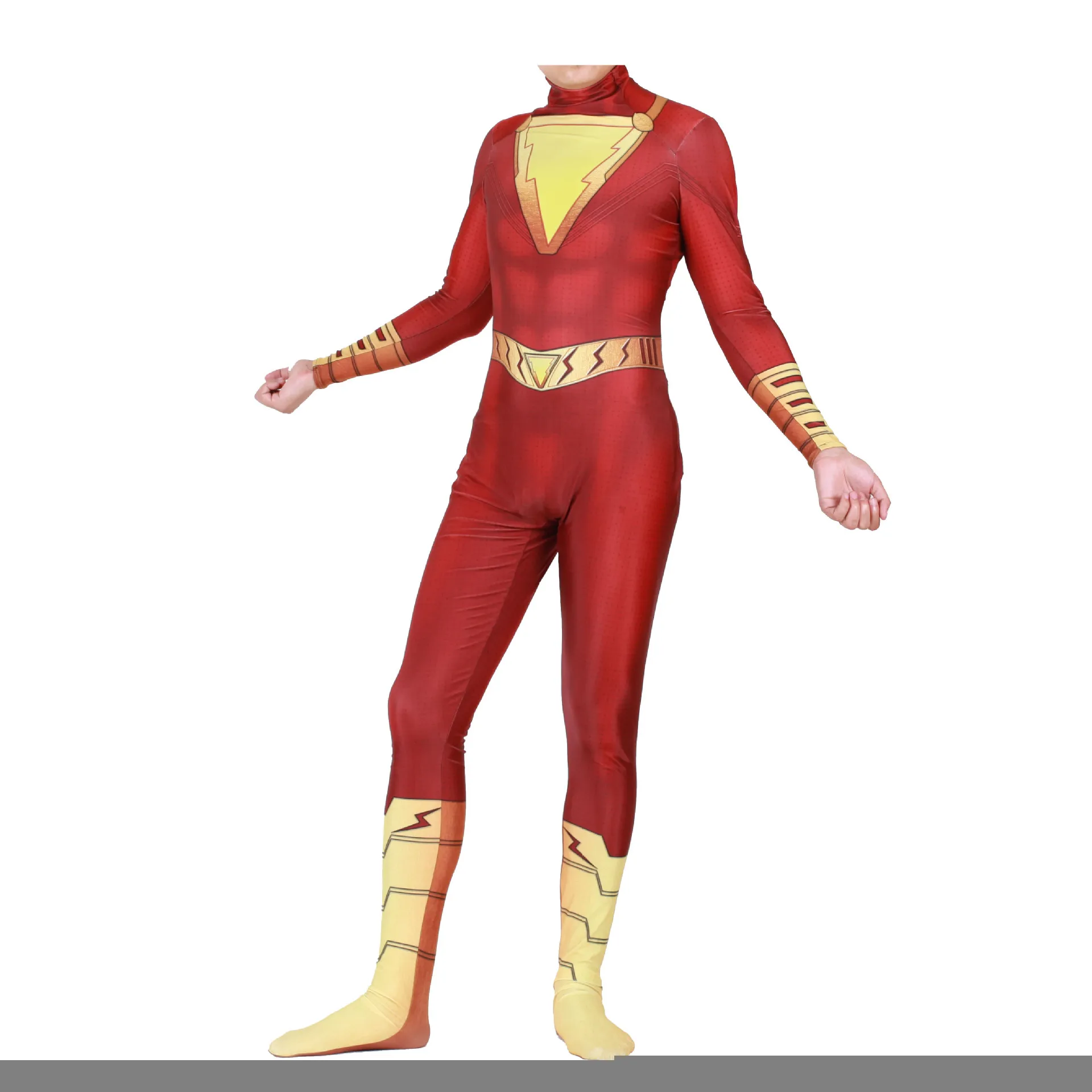 Фильм Shazam! Костюм супергероя шазам косплей Капитан Марвел костюм для взрослых и