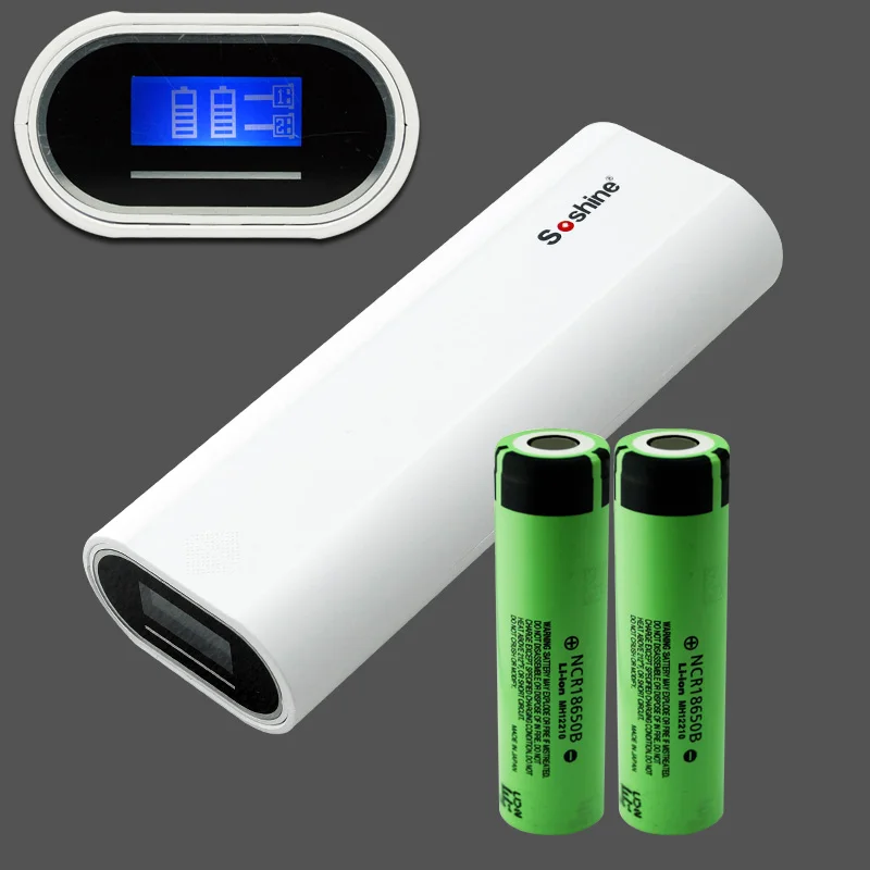 Soshine E4 2x18650 аккумулятор/зарядное устройство для iPhone Samsung мобильный телефон +
