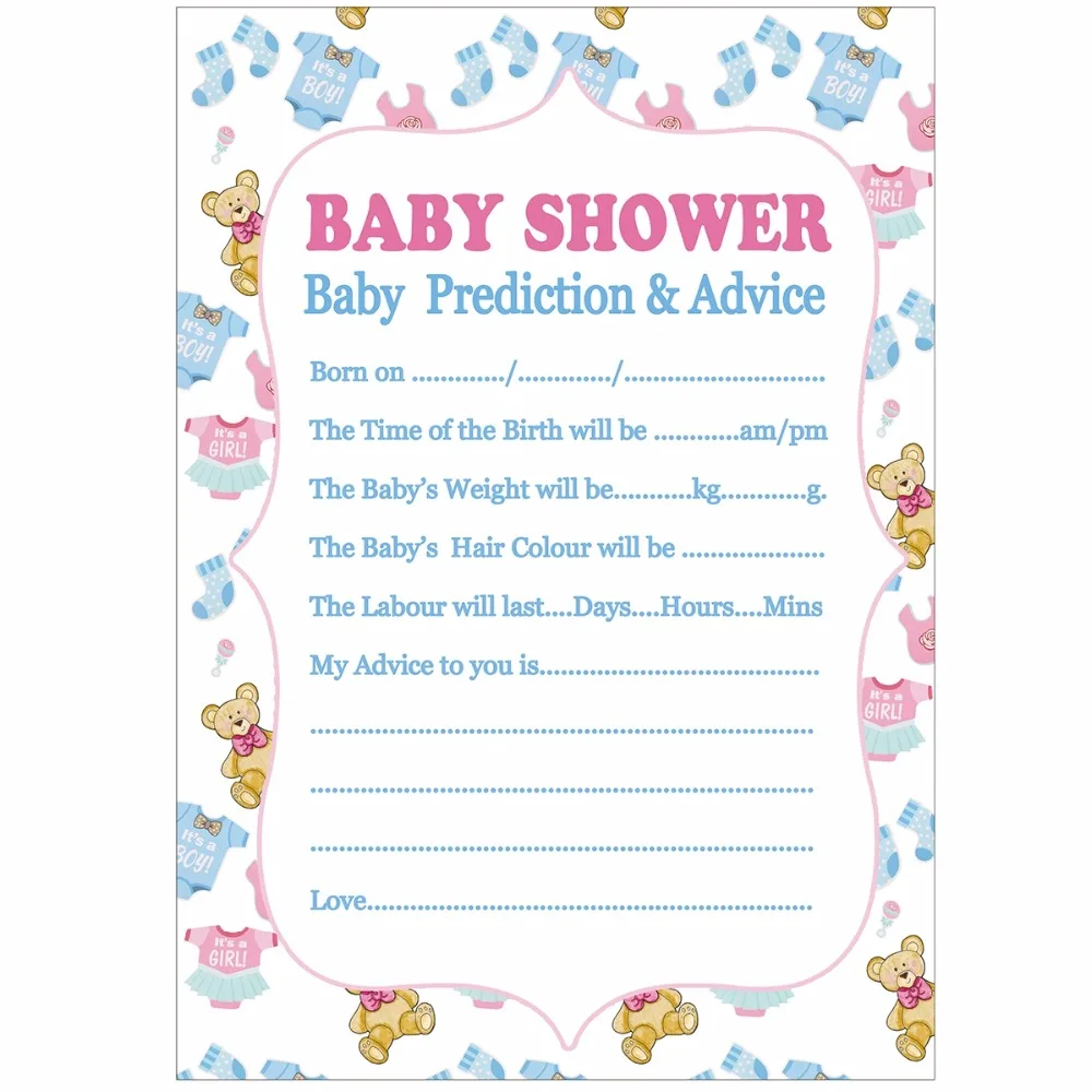 FENGRISE 10 шт. детский душ новинка для мамы советы Карты X Count красочная вечерняя