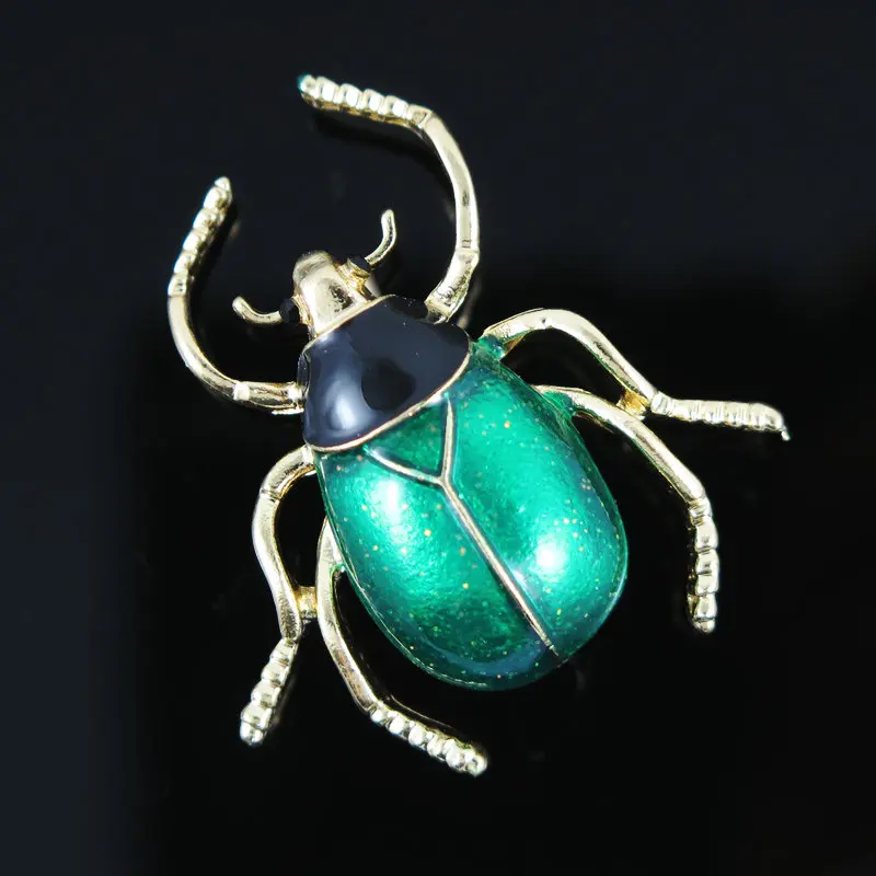 Блестящая зеленая Цикада аксессуары для леди девочки детей эмалированная брошь