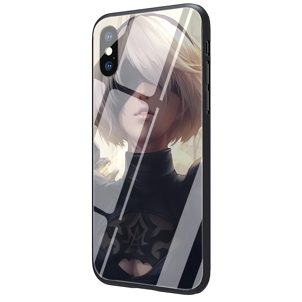Чехол NieR Automata из закаленного стекла для iPhone 5 5S 6 6s Plus 7 8 Plus X XR XS 11 Pro Max - Цвет: G10