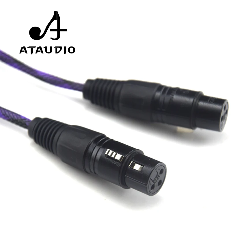 Кабель ATAUDIO Hi Fi с посеребренным RCA на XLR высококачественный кабель 2 папа мама|rca to