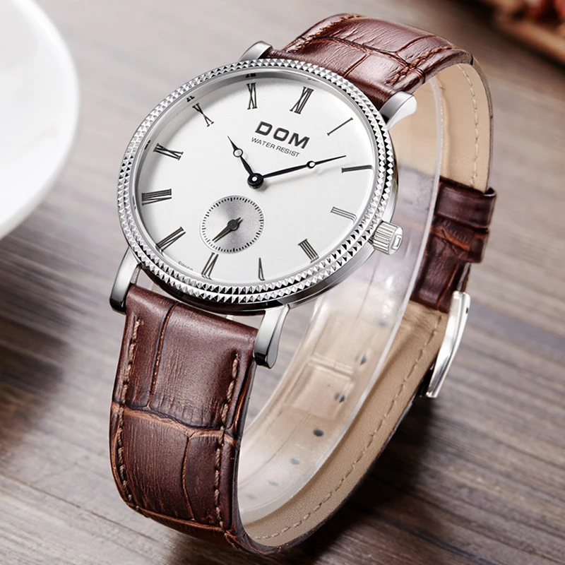 Часы DOM классические мужские наручные брендовые Роскошные деловые