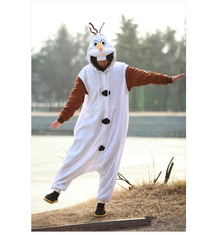 Костюм кигуруми в виде снеговика для косплея комбинезон взрослых Пижамный