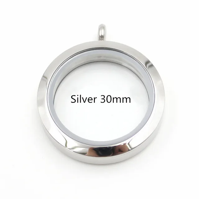 Silver 30mm Золото Цвет однотонные твист закручивающийся плавающий кулон 316L неоднородная нержавеющая сталь памяти стеклянный медальон Прямая поставка - Окраска металла: Silver 30mm
