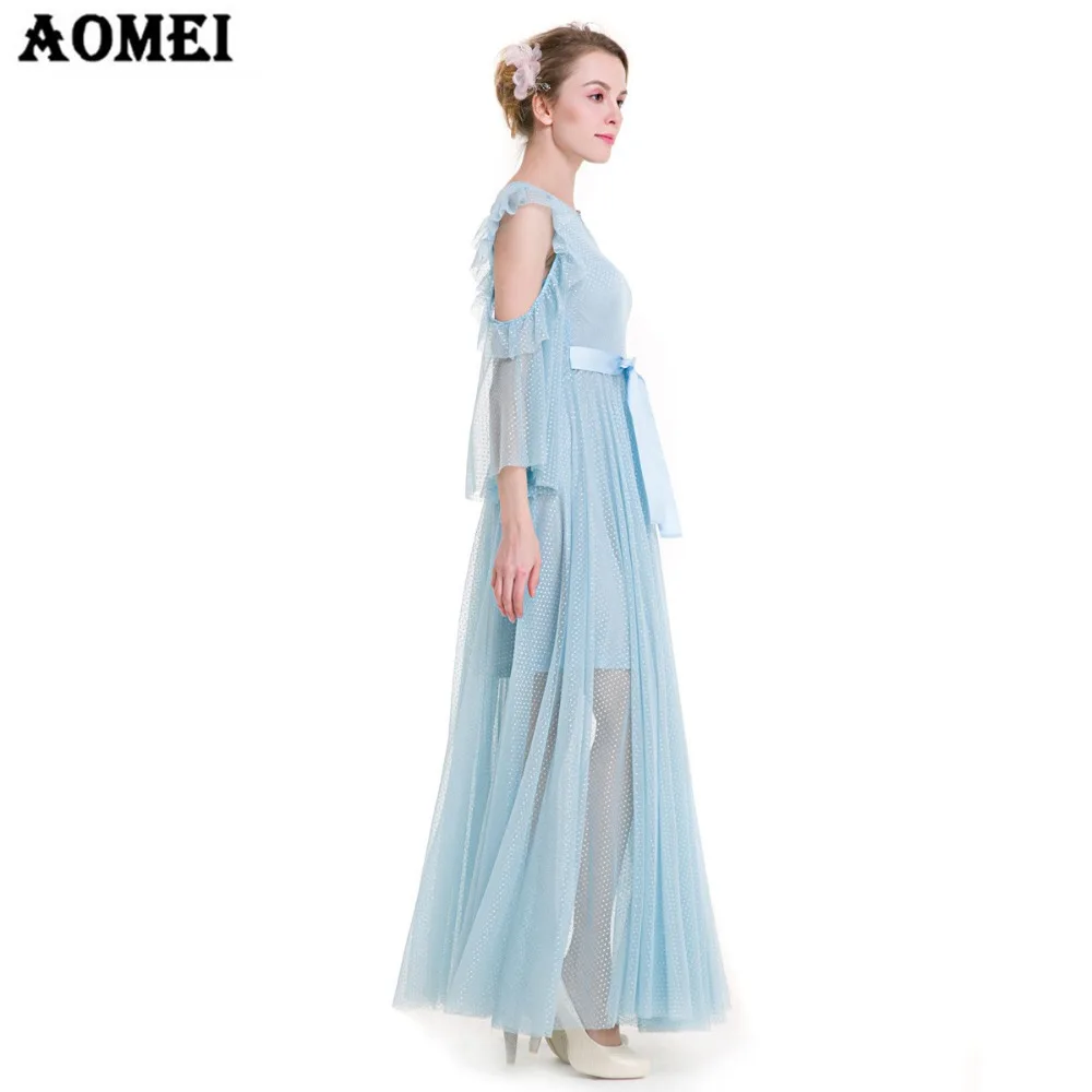 Новинка 2019 года сезон весна-лето длинное платье для девочек однотонное шифоновое