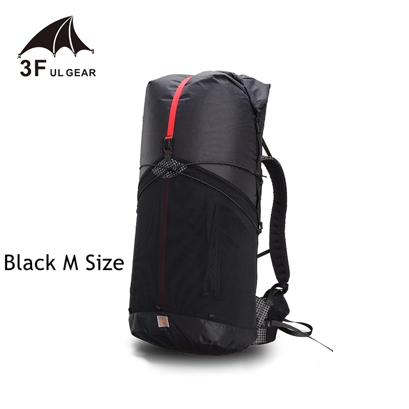55L XPAC black M 3F UL GEAR 55L большой XPAC рюкзак для скалолазания на открытом воздухе Сверхлегкий каркас меньше пакетов сумки легкий прочный путешествия Кемпинг Туризм - Цвет: 55L XPAC black M
