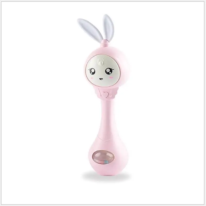 PINK Четыре в одном музыкальный мигающий песочный Молоток детские грызунки-погремушки развивающий Материал безопасности ручной Колокольчик Игрушки для раннего обучения - Цвет: PINK