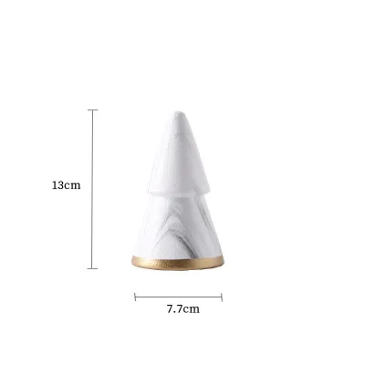 13cm white Sugan Life нордическая Геометрическая черная белая Рождественская елка минимализм керамическое украшение для дома гостиная ремесло декоративное украшение - Цвет: 13cm white