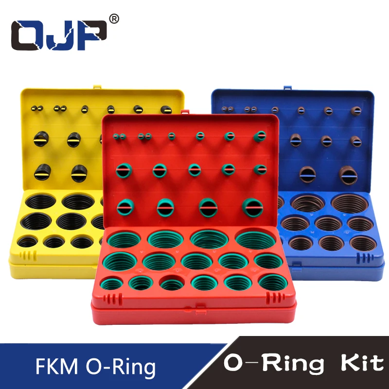 

390PC Fluorine rubber Ring Green FKM O Rings Kit 30Sizes O-ring Seal Rubber Washer Gasket O-Ring Set Assortment Set Kit Box