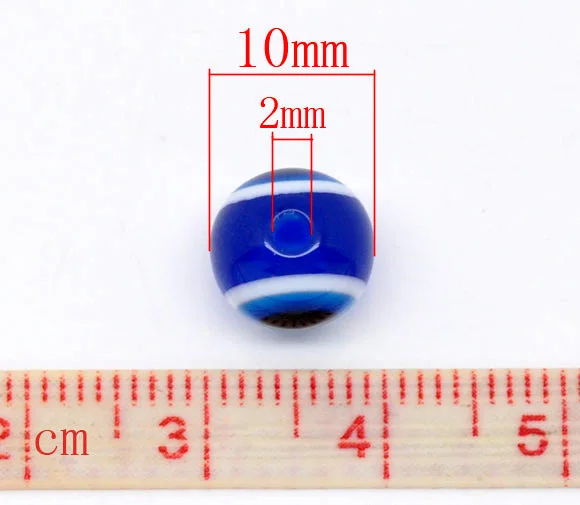 DoreenBeads бусины разделители из смолы Ball Deep blue Eye образец около 10 мм (3/8 дюйма) Dia