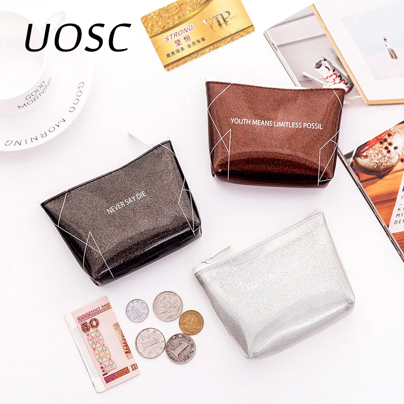 UOSC, модные женские кошельки на молнии с единорогом для девушек, мини кошелек для монет, прозрачная сумка для монет, Детский многофункциональный чехол Kawaii