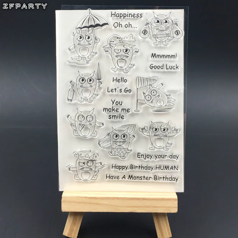ZFPARTY счастливый прозрачный силиконовый штамп для DIY скрапбукинга/фото