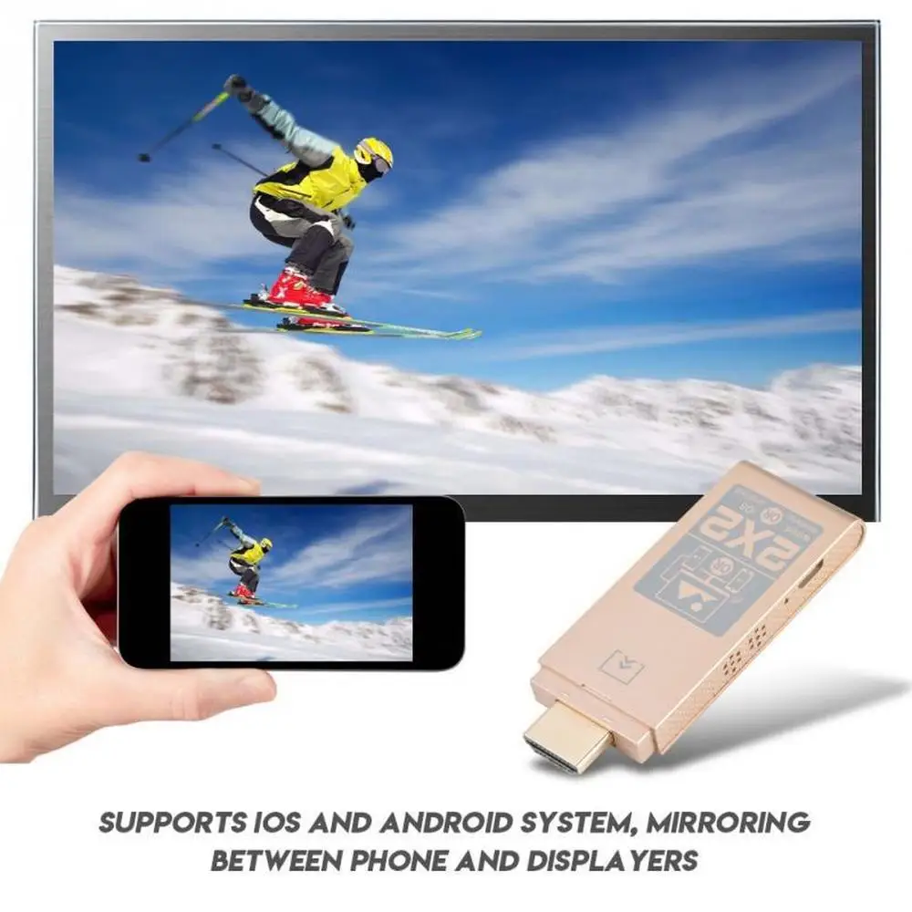 Лучшие предложения Беспроводной Wi Fi HDMI адаптер дисплея 2 4 ГГц TV Stick 1080p HD мобильный