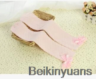 Pink bow side Носки для маленьких девочек детские носки в Корейском стиле с героями мультфильмов короткие носки для мальчиков до колена Детские хлопковые носки с принтом кошки - Цвет: Pink bow side