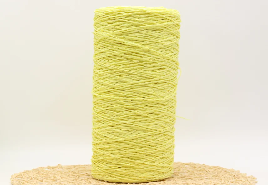 bright yellow 500 г/лот соломенная пряжа из рафии, ручная вязка, летняя шляпа, сумки, пряжа для рукоделия - Цвет: bright yellow