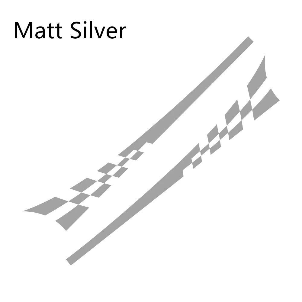 Matt Silver 2 шт./лот, 220x25 см, наклейки для автомобиля, сделай сам, с обеих сторон, гоночные полосы, камуфляжные изделия для автомобилей, виниловая пленка для автомобиля, аксессуары для автомобиля - Название цвета: Matt Silver