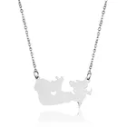 Elfin Новинка 304 ожерелье из нержавеющей стали с картой Канады высокое качество карта канады сердце кулон ожерелье Женская карта ювелирные изделия