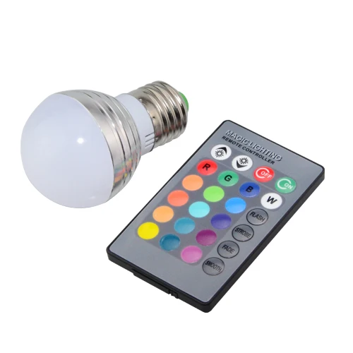 E27 E14 16 Цвета изменение 3 Вт 85 265V волшебный RGB Светодиодный светильник для сцены DJ с