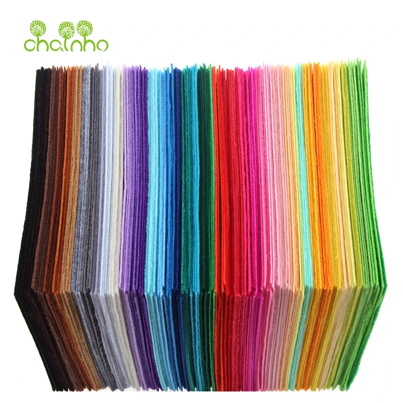 Chainho,Nonwoven Felt Fabric/1mm Thickness/Polyester Cloth of Home Decoration Bundle for Sewing Dolls & Crafts/40pcs 15cm*15cm